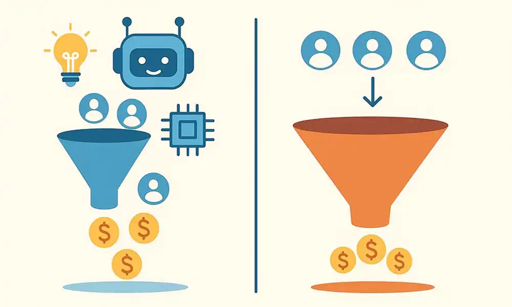 تفاوت قیف فروش هوشمند و سنتی چیست؟